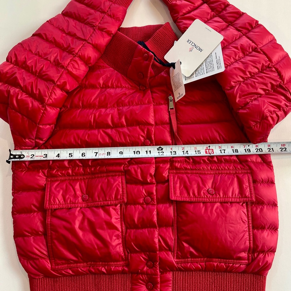 Moncler SILENE Red Bomber Style Puffer - Picture 13 of 16